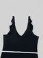 Women Ruffle Trim V-Neck One-Piece Swimsuit nicholesgifts