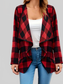 Plaid Open Front Long Sleeve Jacket nicholesgifts