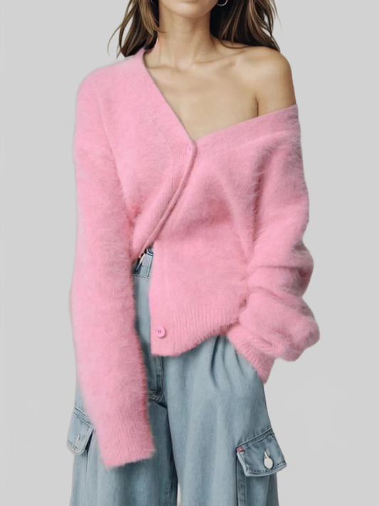 Women Button Up Dropped Shoulder Cardigan nicholesgifts