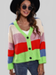 Color Block Button-Down Dropped Shoulder Cardigan nicholesgifts