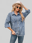 Button Up Long Sleeve Denim Jacket nicholesgifts