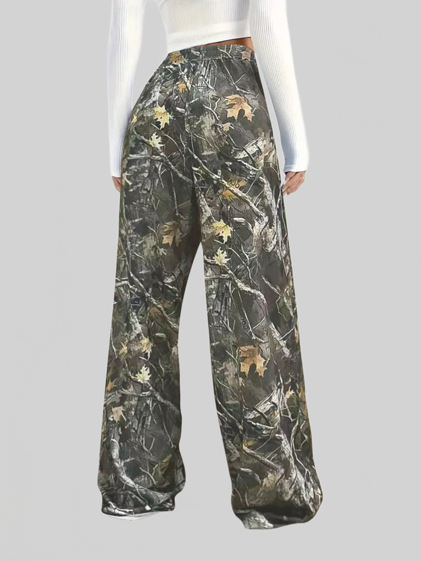 Women Relaxed Fit Camo Print Drawstring Waist Pants nicholesgifts