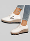 Women Rhinestone Round Toe Wedge Sneakers nicholesgifts