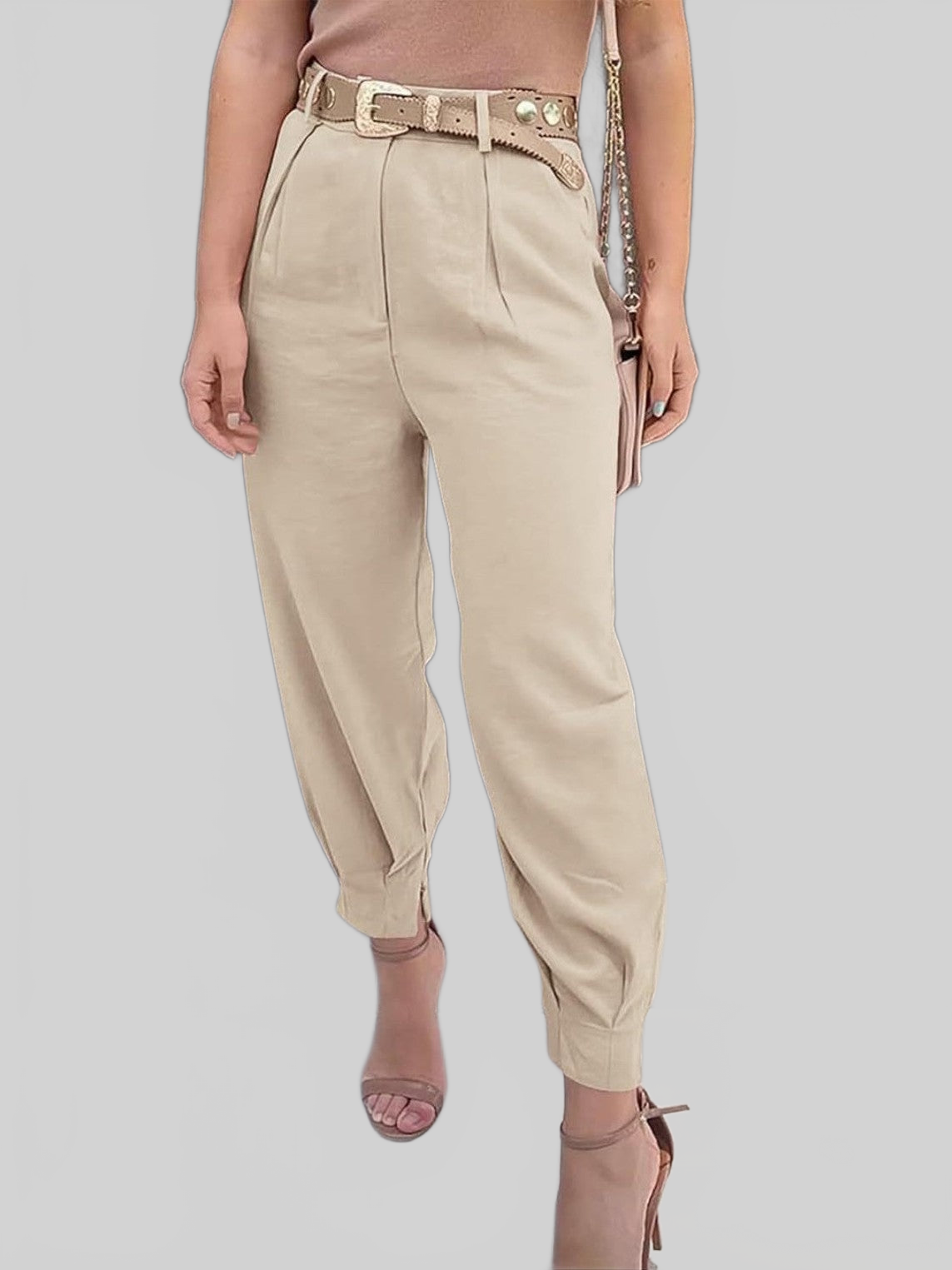 Women High Waist Cropped Pants nicholesgifts