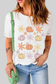 Pumpkin & Flower Round Neck Short Sleeve T-Shirt nicholesgifts