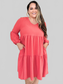 Double Take Full Size V-Neck Balloon Sleeve Tiered Dress with Pockets nicholesgifts