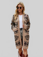 Angel Wings Printed Long Sleeve Cardigan with Pocket nicholesgifts