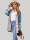 Women Geometric Open Front Long Sleeve Cardigan Sweater nicholesgifts