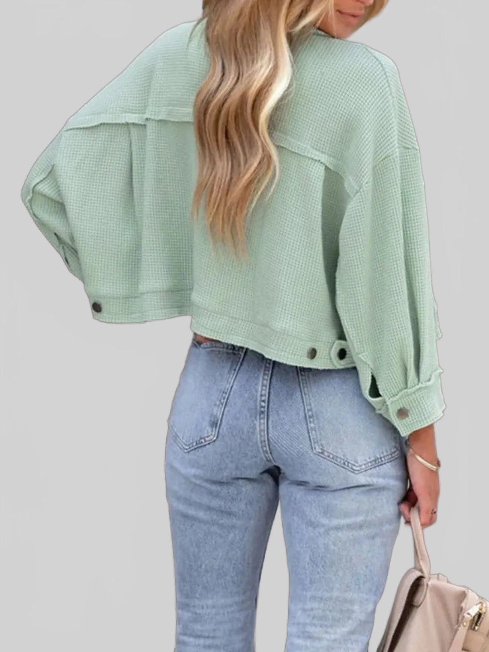 Button Up Long Sleeve Jacket nicholesgifts