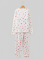 Hearts Printed Long Sleeve Top Drawstring Pants Lounge Set nicholesgifts