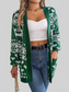 Women Pocketed Open Front Long Sleeve Cardigan nicholesgifts