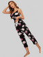 Floral V-Neck Cami and Cropped Pants Lounge Set nicholesgifts