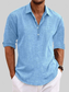 Men's Full Size Long Sleeve Henley Shirt Plus Size nicholesgifts