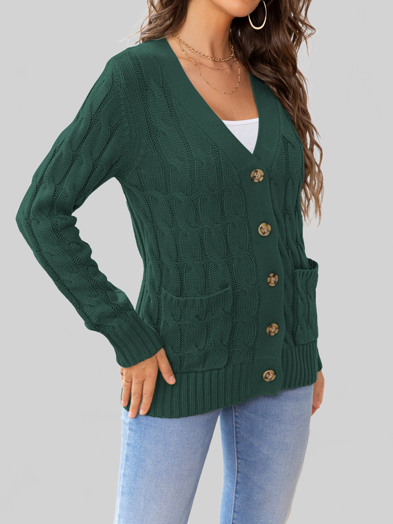Button Down Cable-Knit Cardigan nicholesgifts