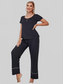 Scoop Neck Top and Elastic Waist Pants Lounge Set nicholesgifts