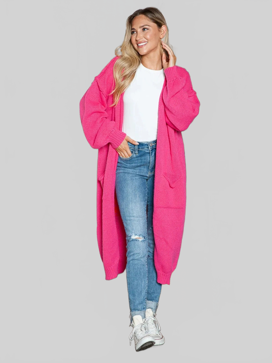 Letter Dropped Shoulder Long Sleeve Cardigan nicholesgifts