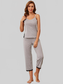 V-Neck Lace Trim Slit Cami and Pants Pajama Set nicholesgifts