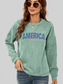 Women American Graphic Dropped Shoulder Sweatshirt nicholesgifts