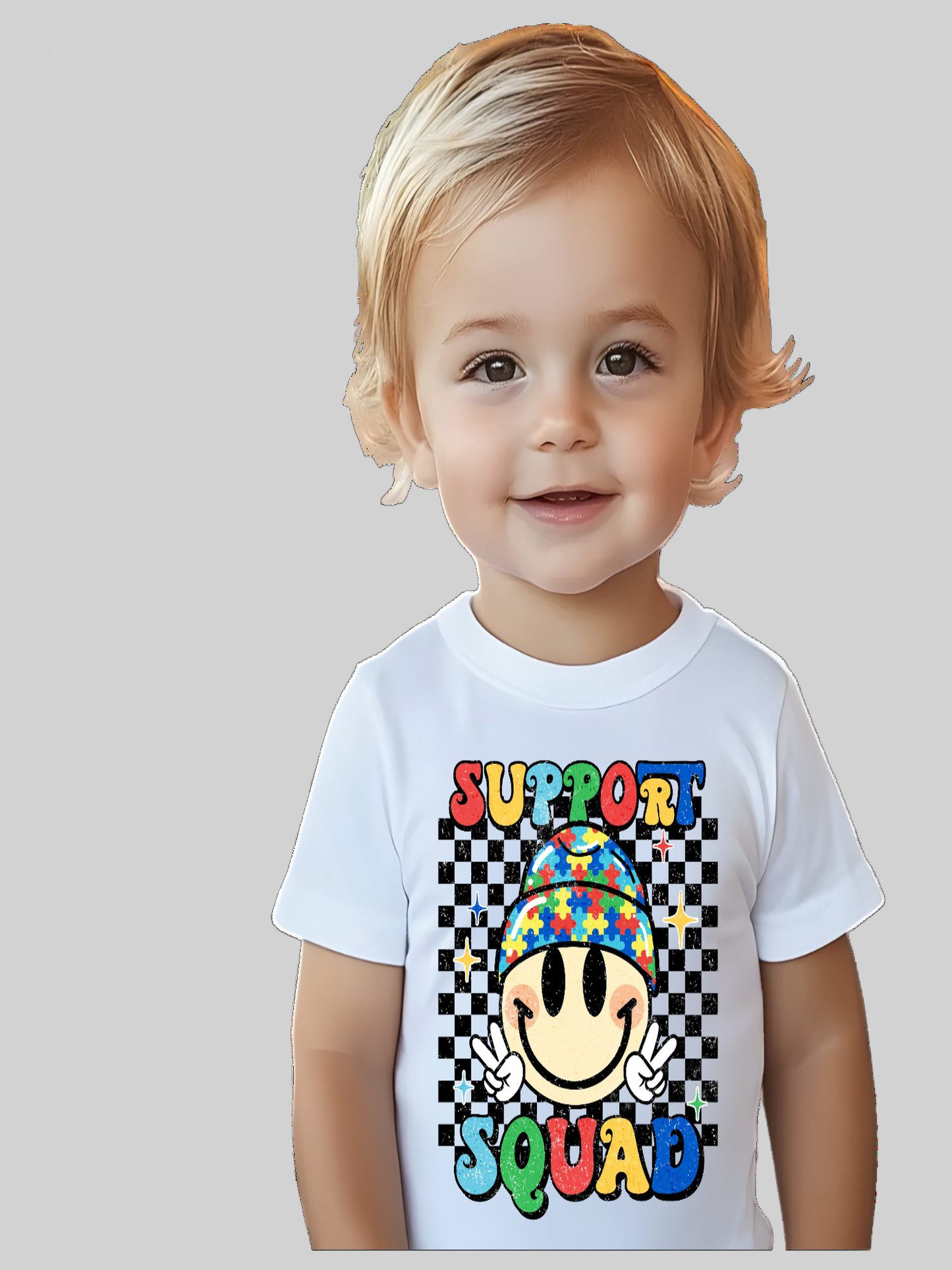 Toddler Boys Support Autism Squad Short Sleeve Premium T-Shirt nicholesgifts