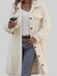 NicholesGifts Women Fuzzy Button Up Long Sleeve Longline Coat NicholesGifts