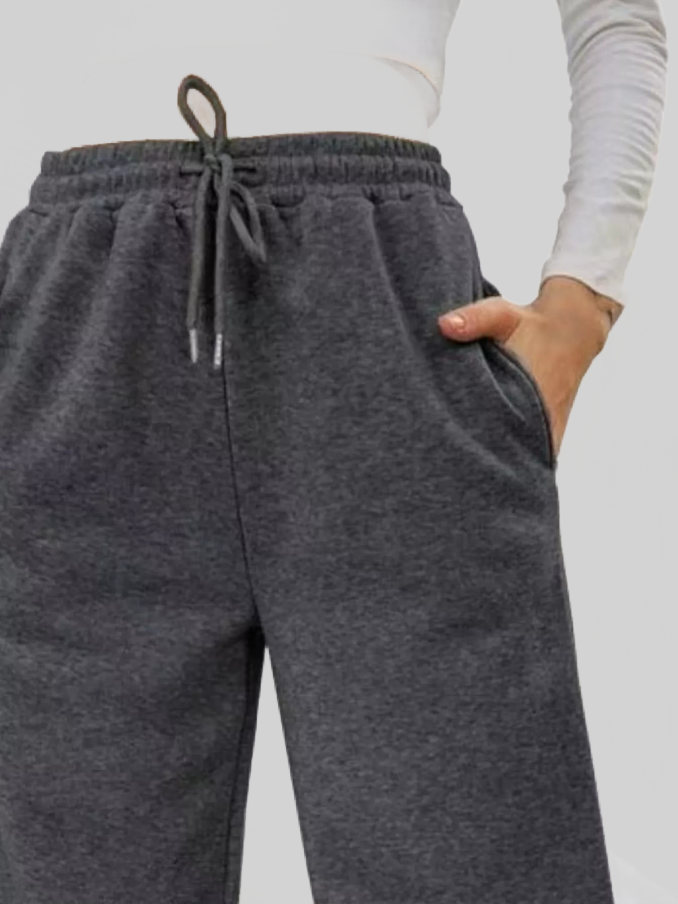 Women Relaxed Fit Drawstring Waist Solid Pants nicholesgifts