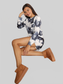 Shiny Tie-Dye Round Neck Top and Shorts Lounge Set nicholesgifts