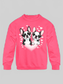 Girls Pug Dogs with Hearts Long Sleeve Crewneck Sweatshirt nicholesgifts