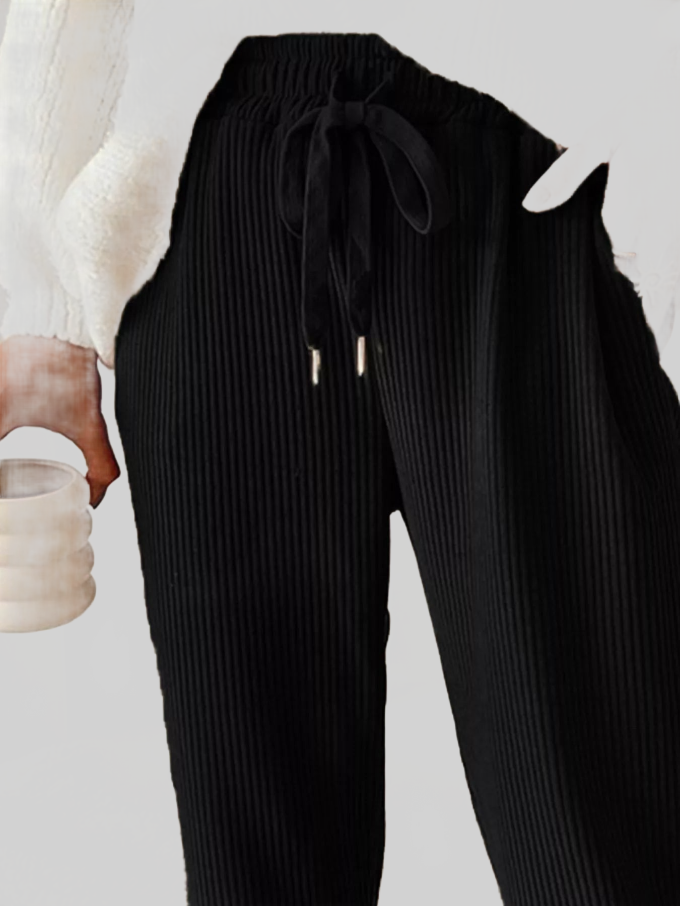 Women Casual Corduroy Drawstring Waist Pants nicholesgifts