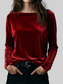Full Size Velvet Long Sleeve T-Shirt Plus Size nicholesgifts