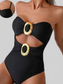 Women Cutout Sweetheart Neck One-Piece Swimwear nicholesgifts