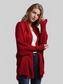 Dolman Sleeve Open Front Ribbed Trim Longline Cardigan nicholesgifts