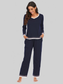 Women V-Neck Top and Pants Lounge Set nicholesgifts