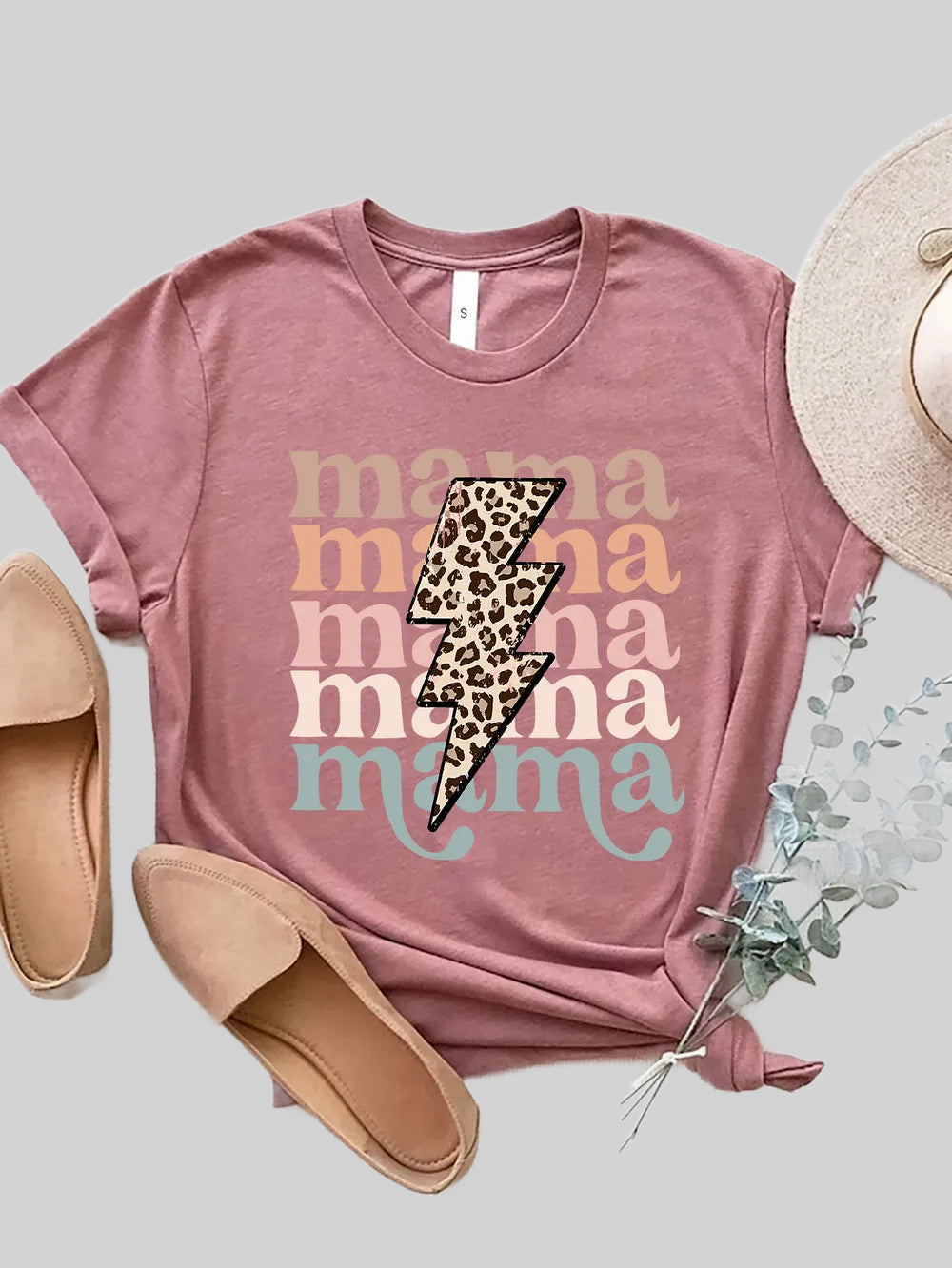 MAMA Round Neck Short Sleeve T-Shirt nicholesgifts