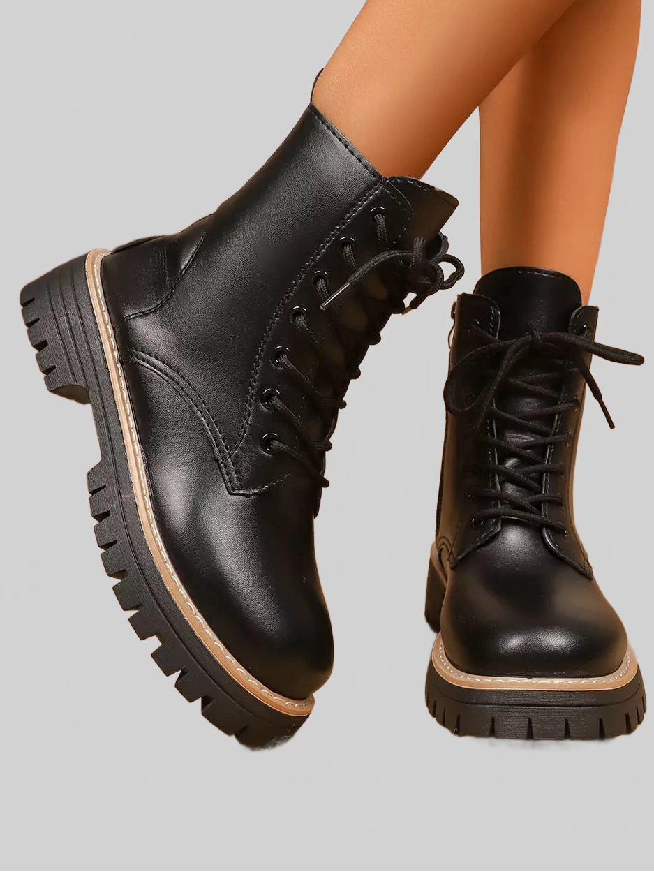 Women Lace-Up Platform Boots NicholesGifts