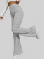 Women Plus Size Ribbed Knit High Waist Flare Pants nicholesgifts