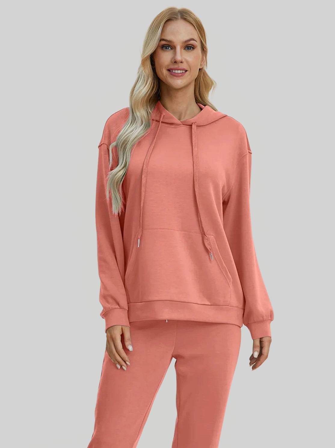 Basic Bae Full Size Air Scuba Drawstring Long Sleeve Hoodie with Kangaroo Pocket NicholesGifts