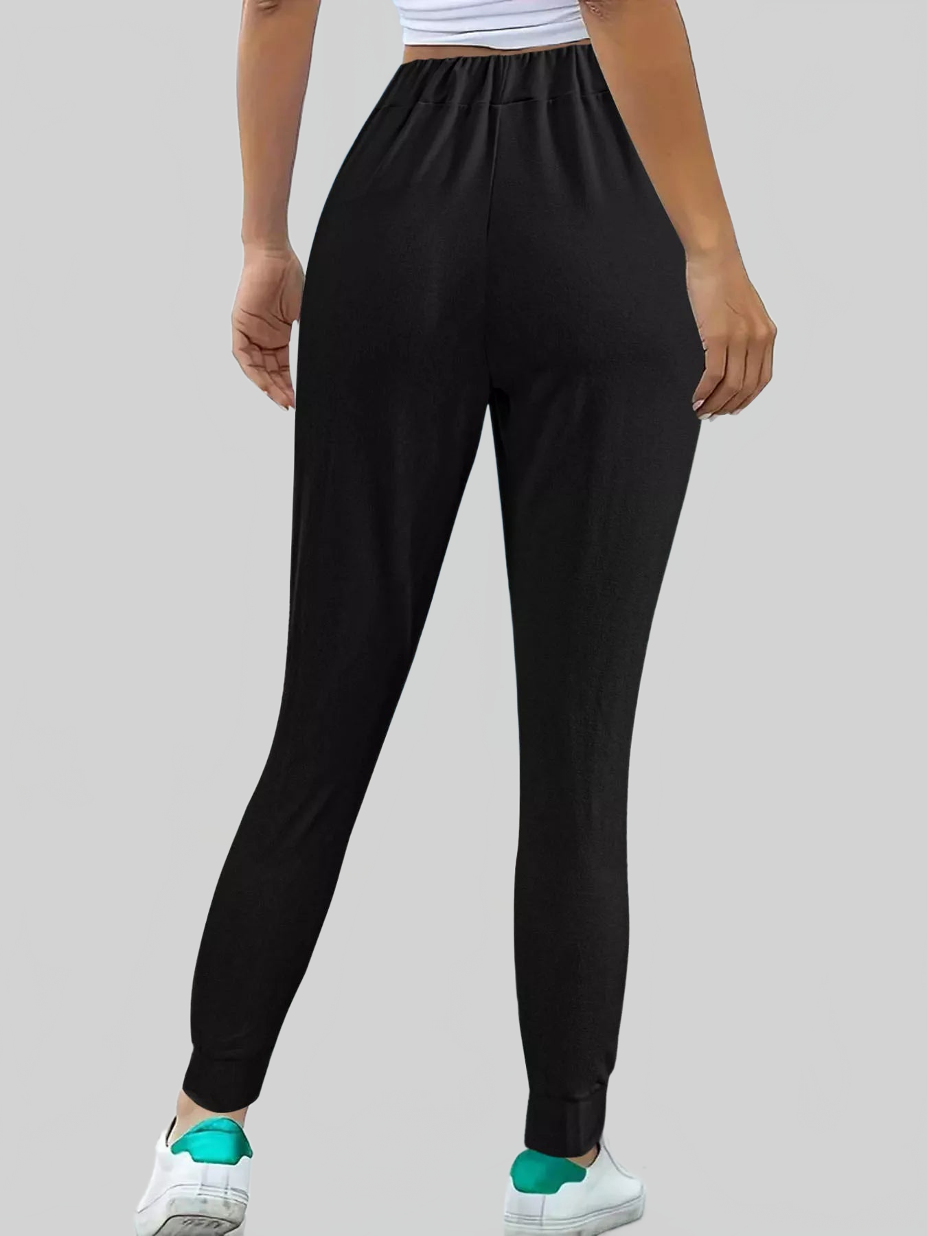 Women Comfortable Elastic Waist Casual Pants nicholesgifts