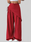 Women Wrap-Front Wide-Leg Pants nicholesgifts
