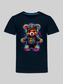 Toddler Boys Colorful Bear with Headphones Short Sleeve Crewneck T-Shirt nicholesgifts