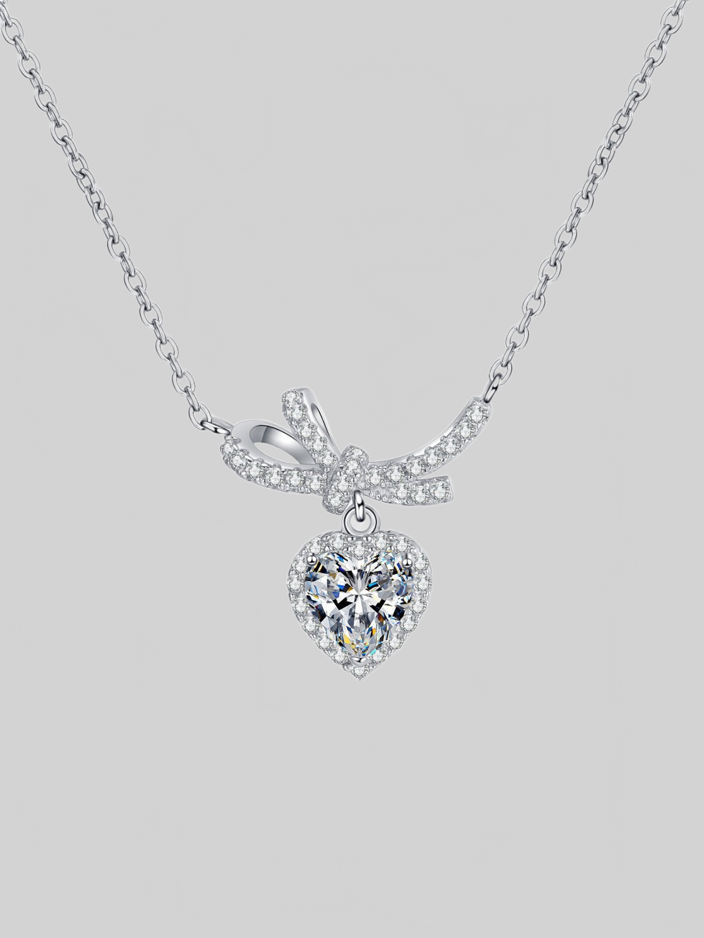 1 Carat Moissanite Heart Pendant Necklace nicholesgifts