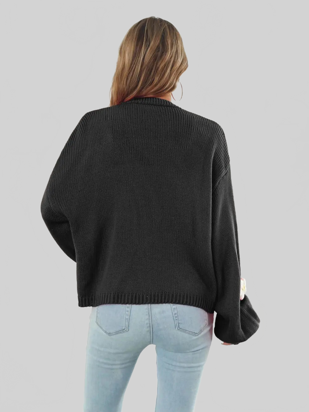 Floral Open Front Long Sleeve Cardigan nicholesgifts
