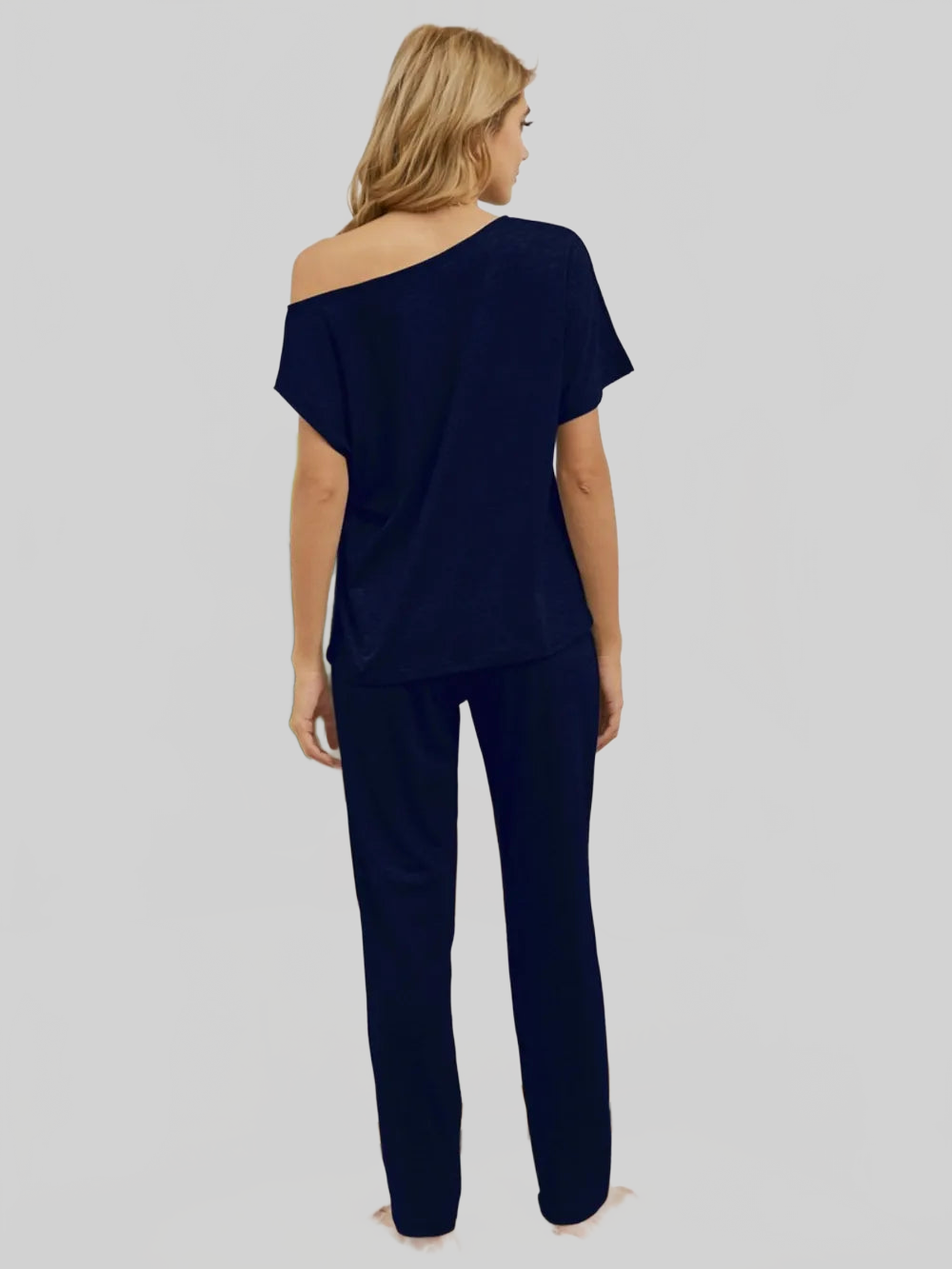 Boat Neck Top and Pants Lounge Set nicholesgifts