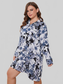 Plus Size Floral Lapel Collar Long Sleeve Night Dress nicholesgifts
