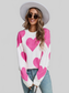 Women Angel Wings Contrast Heart Dropped Shoulder Long Sleeve Sweater NicholesGifts