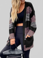 Women Striped Open Front Long Sleeve Cardigan with Pockets nicholesgifts