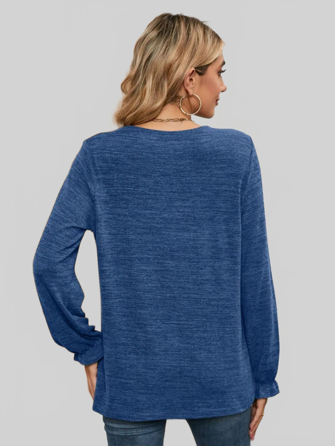 Ruched Round Neck Flounce Sleeve T-Shirt NicholesGifts