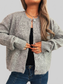 Flower Button Up Ribbed Hem Cardigan nicholesgifts