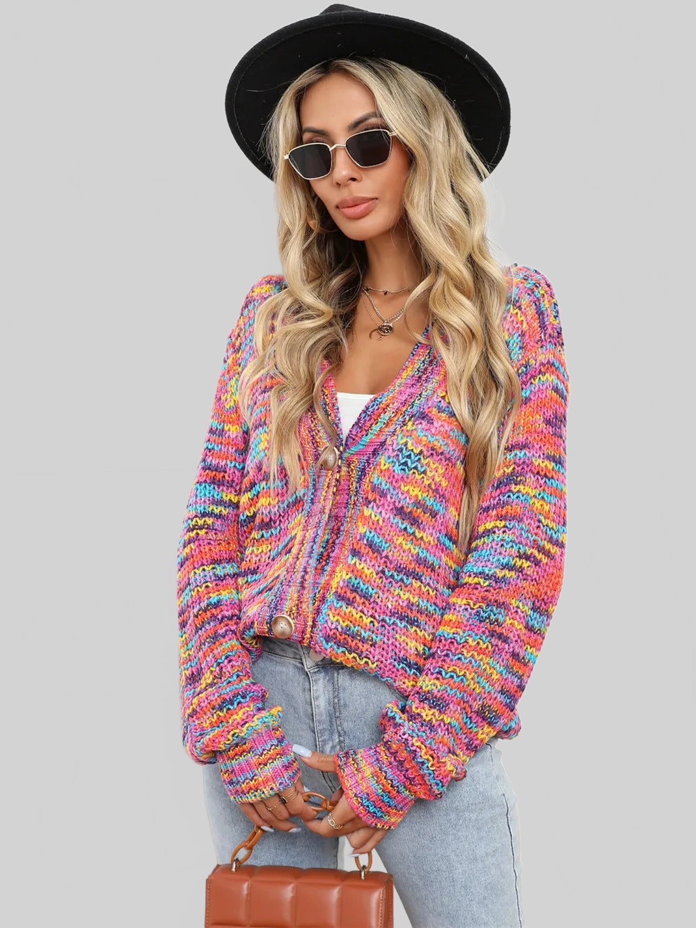 Women Angel Wings Button Up Dropped Shoulder Cardigan nicholesgifts