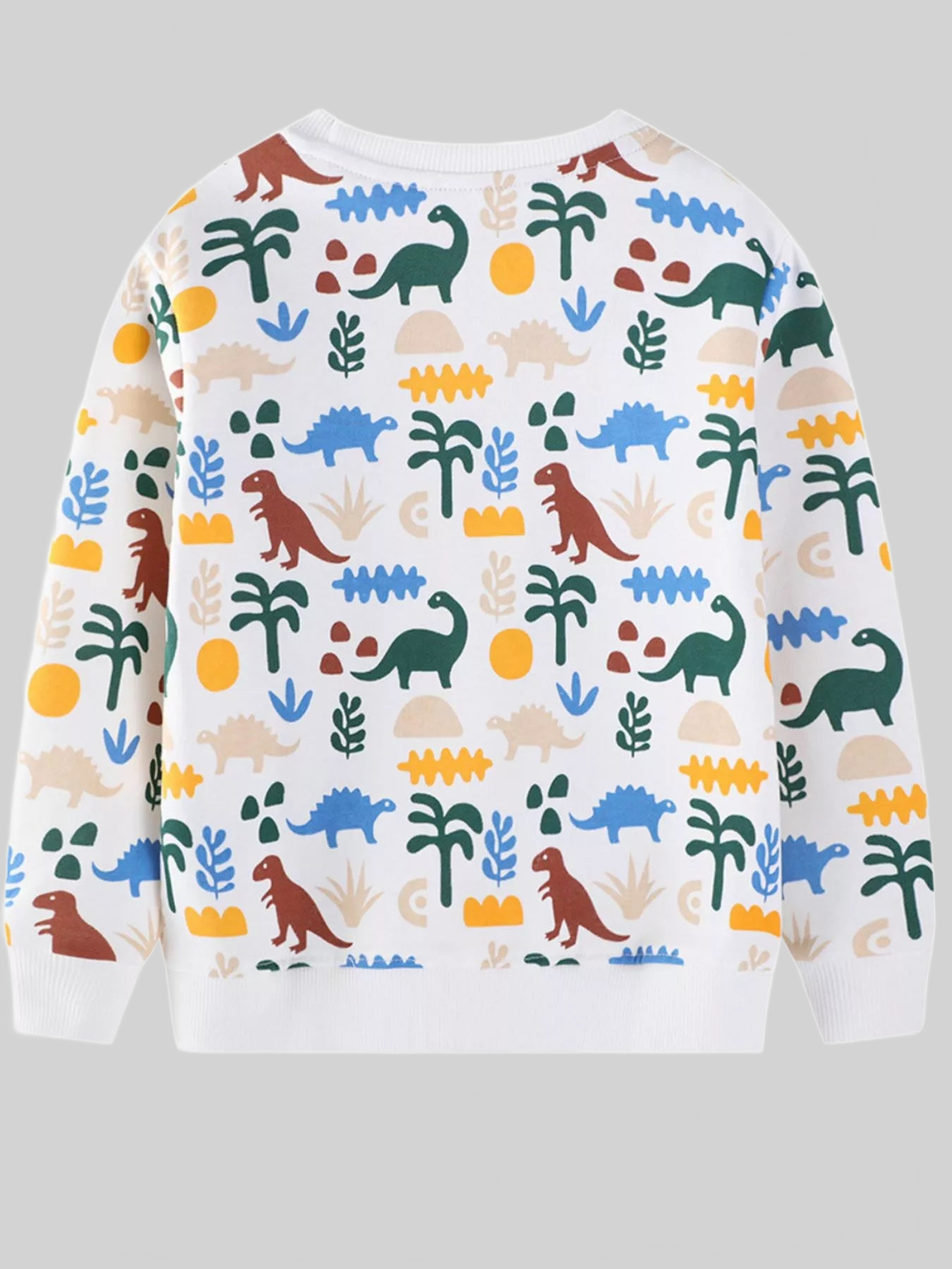 Toddler Boys Dinosaur Print Crew Neck Sweatshirt nicholesgifts