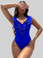 Women Ruffled Crisscross Backless One-Piece Swimsuit nicholesgifts